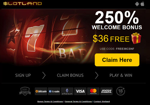 Slotland Casino No Deposit Bonus Codes